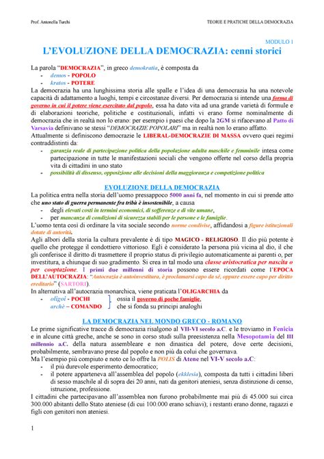 Th E Pratiche Della Democrazia Modulo Levoluzione Della Democrazia