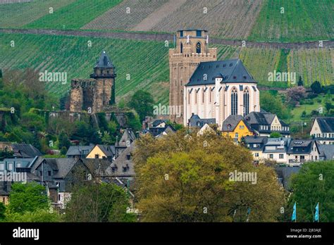 Scenic Towns Dot The Riverbanks Of The Middle Rhine In Germany Stock