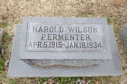 Harold Wilson Permenter 1915 1934 Mémorial Find a Grave