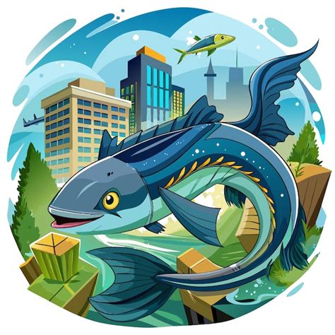 Electric Eel Fish Pathetic Lies City Vector Premium Ai Generated Vector