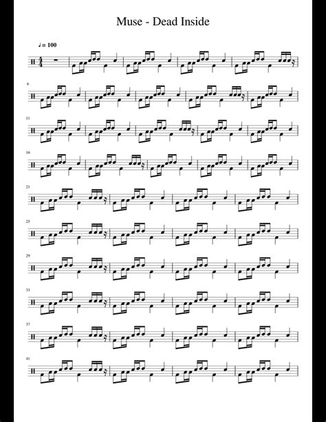 Muse - Dead Inside sheet music for Percussion download free in PDF or MIDI