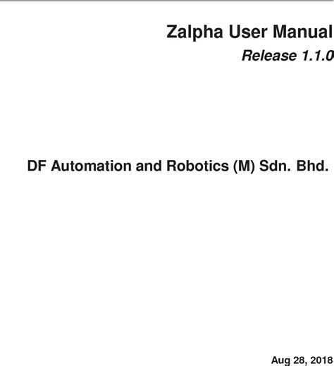 Df Automation And Robotics Zalpha Mg Zalpha Agv User Manual Zalpha