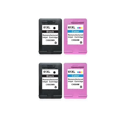 4 Combo Pack for hp 61 Ink Cartridge for HP 61XL Envy 4500 4502 5530 ...