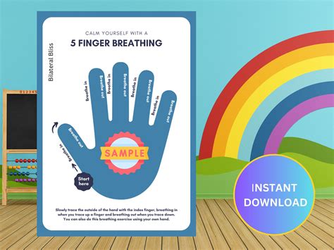 Five Finger Breathing For Kids Etsy