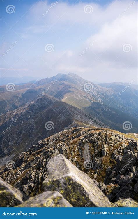 View from Mount Chopok in Sunny Day, Ski Resort Jasna, Low Tatras National Park in Slovak ...