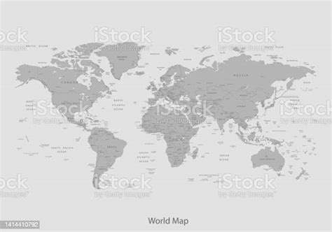 World Map Map向量圖形及更多世界地圖圖片 世界地圖 矢量圖 地圖 Istock