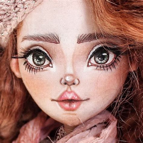 A Close Up Of A Doll With Long Hair And Big Eyes Wearing A Hat