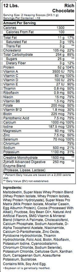 Prote Na Super Mass Gainer Lb Dymatize Xhuman