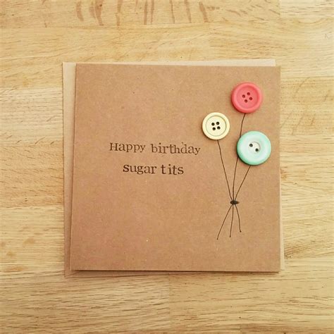 Handmade Rude Funny Sugar Tits Birthday Card With Etsy