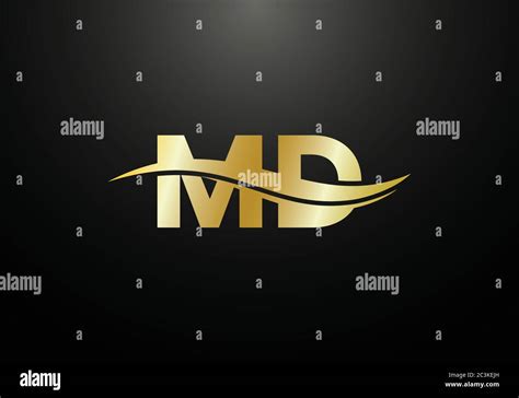 Initial Monogram Letter M D Logo Design Vector Template M D Letter