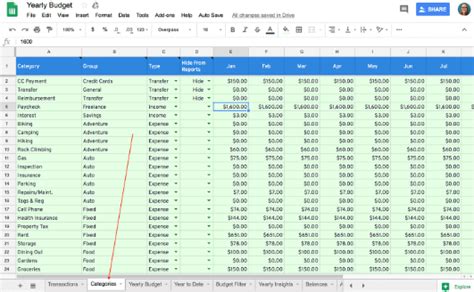 Tiller Monthly Budget Google Sheet | Sheetlist