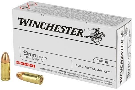 Q4318 Winchester Ammo Q4318 USA 9mm NATO 124 Gr Full Metal Jacket