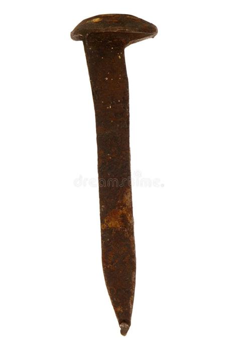 Antique Rusty Railroad Rail Spike Nail Isolated Stock Image Image