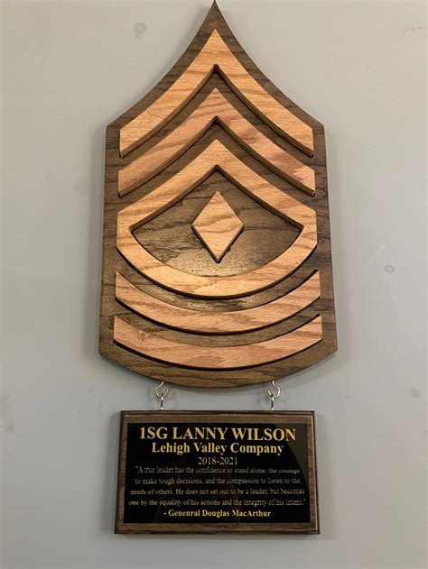 First Sergeant Hanging Wall Plaque 1sg Wood Cutout With Etsy