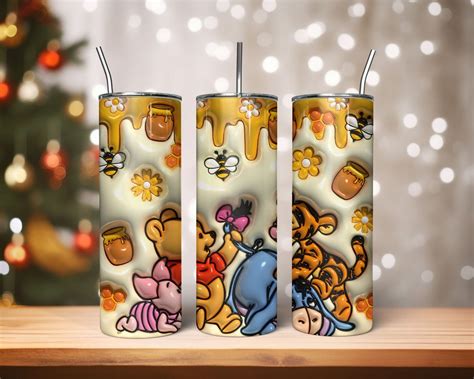 3D Inflated Cartoon Character Tumbler Wrap Inflated Pooh And Etsy