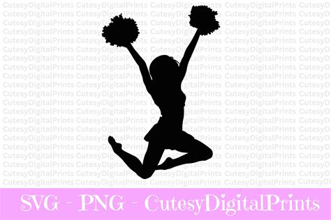 Cheerleader Svg Cheerleading Svg Chearleader Sillhouette Cheer Svg