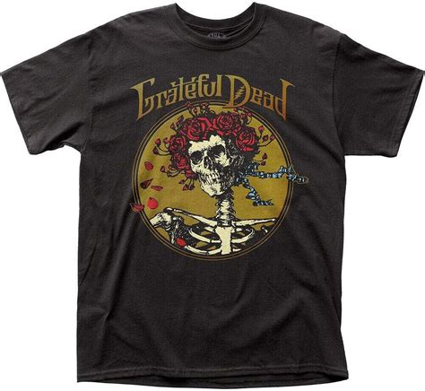 Grateful Dead Grateful Skull T Shirt Mens N Roll Band Tee Black Uk Clothing