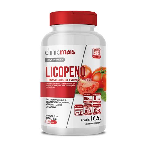 Benefícios Do Licopeno Para O Homem - LICOPENO + Trans-Resveratrol + Vitamina E + Selênio - 30 Cápsulas 550mg ...