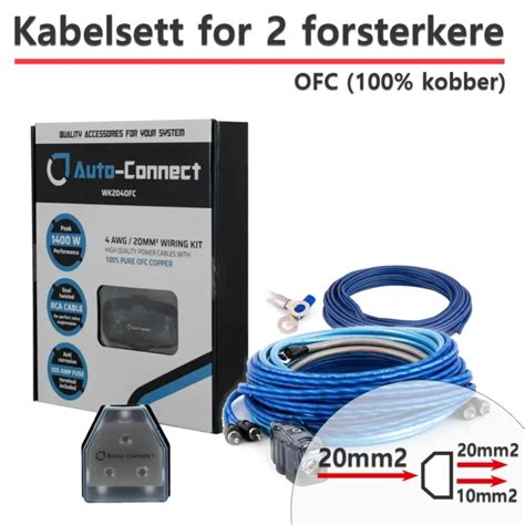 Kabelsett For 2 Forsterkere 20mm2 10mm2 OFC Planethifi No