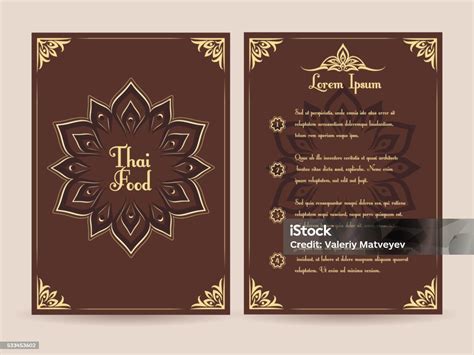 Template Vektor Menu Makanan Thailand Ilustrasi Stok Unduh Gambar