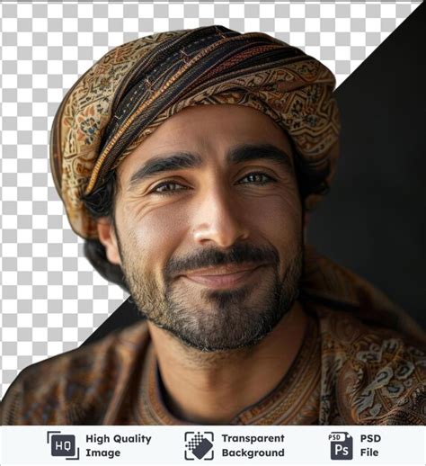 De Alta Calidad Transparente Psd Hombre Sonriente Guapo Con Barba Negra