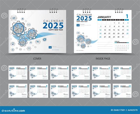 Creative Calendar 2025 Set Template Set Of 12 Months Desk Calendar