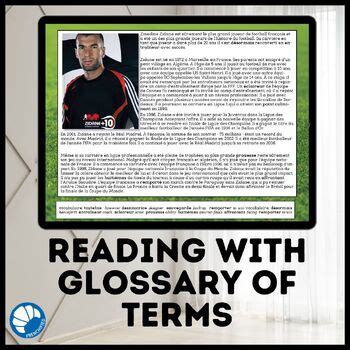 Zinedine Zidane French Reading Compr Hension De Lecture For Google Drive