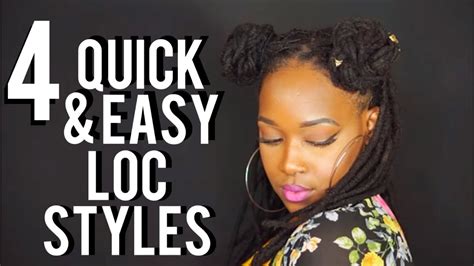 4 Quick And Easy Hairstyles For Locs Loc Tutorials For Women Patty Phattty Youtube