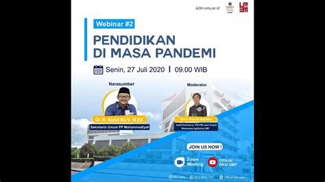 Webinar 2 Pendidikan Di Masa Pandemi Youtube