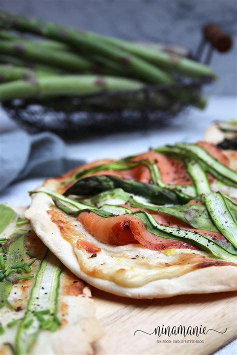 Flammkuchen Mit Gr Nem Spargel Wahlweise Mit Lachs Ninamanie