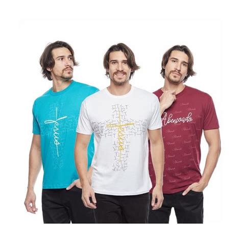 Kit Camisetas Religiosa Plus Size Grande Cat Lica Evang Lica Gospel