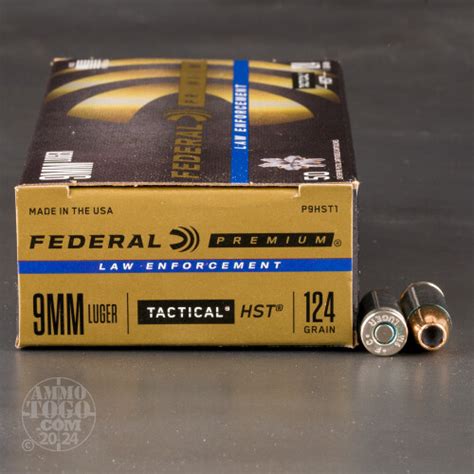 9mm Luger 9x19 Ammunition For Sale Federal 124 Grain Jacketed Hollow