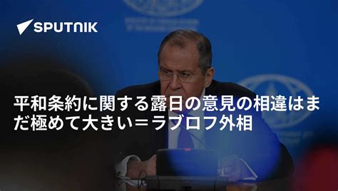 平和条約に関する露日の意見の相違はまだ極めて大きい＝ラブロフ外相 2019年5月10日 Sputnik 日本