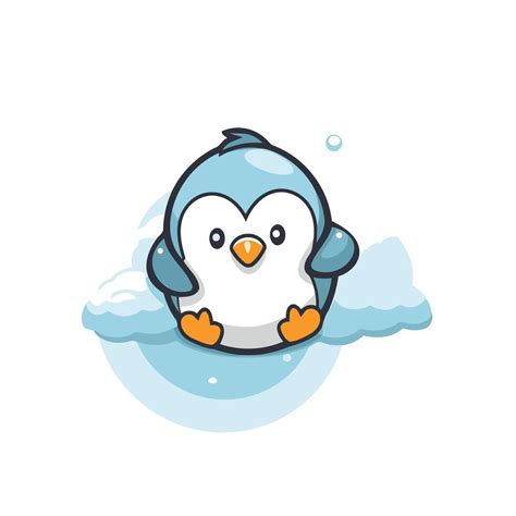 Penguin On The Cloud Illustration 50194968 Vector Art At Vecteezy