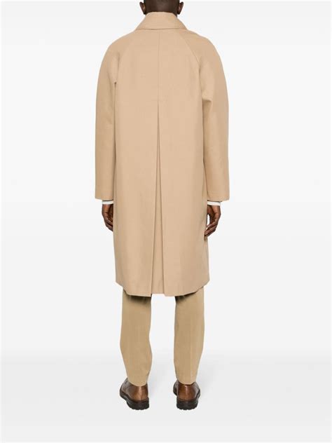 Pt Torino Concealed Fastening Mid Length Coat In Nude Modesens