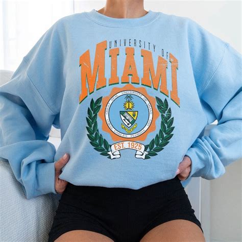 University Of Miami Sweatshirt Vintage University Of Miami Etsy