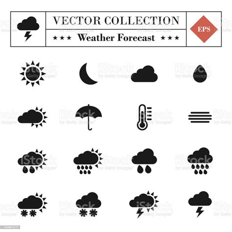 Weather Forecast Vector Icon Set Isolated Stock Illustration Download Image Now Icon Symbol