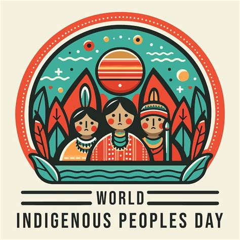 Happy Indigenous Peoples Day Greetings Vector With Cream Background