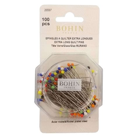 Buy Bohin Extra Long Glass Head Pins 100 Pieces 48mm X 0 8mm Quilting Sewing Craft Diy Mydeal