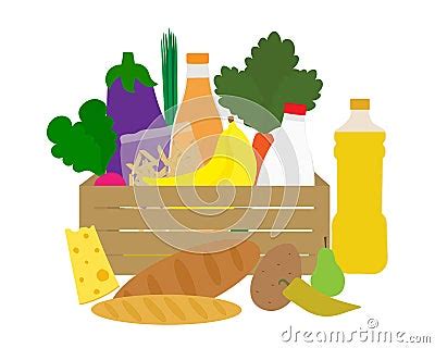 Food Packaging Boxes Vector Illustration. Grocery Stores, Delivery Of ...