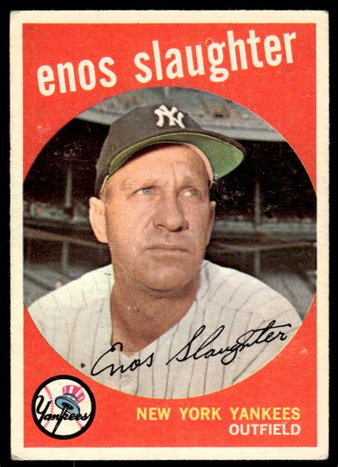 1959 TOPPS ENOS SLAUGHTER 155 VG BASEBALL NEW YORK YANKEES EBay