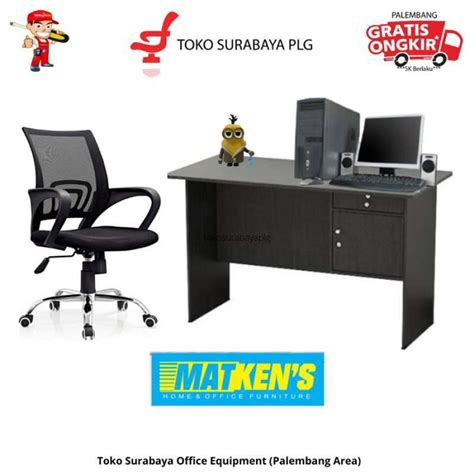 Promo Set Meja Kerja Kantor Minimalis Matkens Meja Kursi Diskon