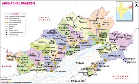 Arunachal Pradesh Map - Answers