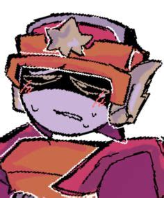 A Drawing Of A Person Wearing A Helmet With Stars On It S Head And Glasses