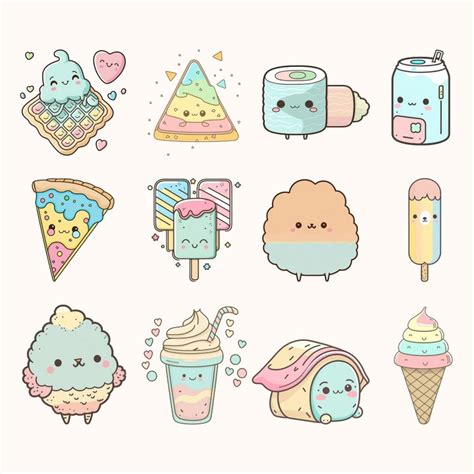 Png Svg Clipart Bundle Kawaii Clipart Kawaii Junk Food Etsy