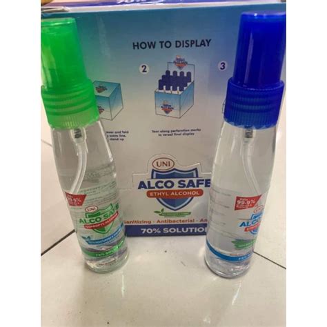 Uni Alco Safe Isopropyl Ethyl Alcohol Ml With Spray Shopee