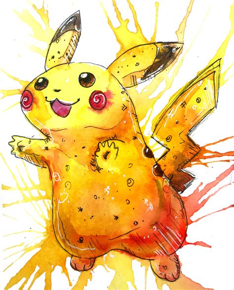 Pikachu Painting I Made With Watercolor Rpokemon