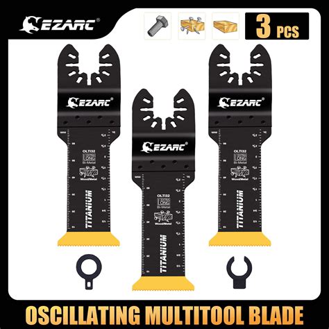 EZARC 3 Pack Titanium Oscillating Multitool Blades Universal Cutting