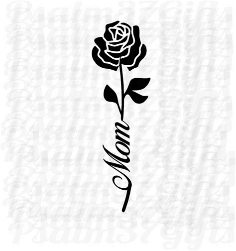 Rose With the Word Mom as a Stem SVG File for Cricut Cricket Mothers Day Roses Happy Mothers Day ...