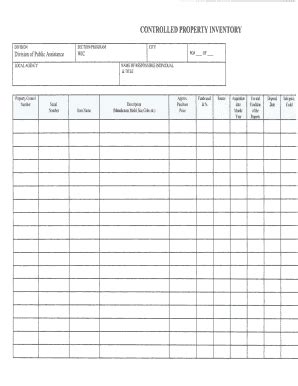 Fillable Online Dhss Alaska State Controlled Property Inventory Form